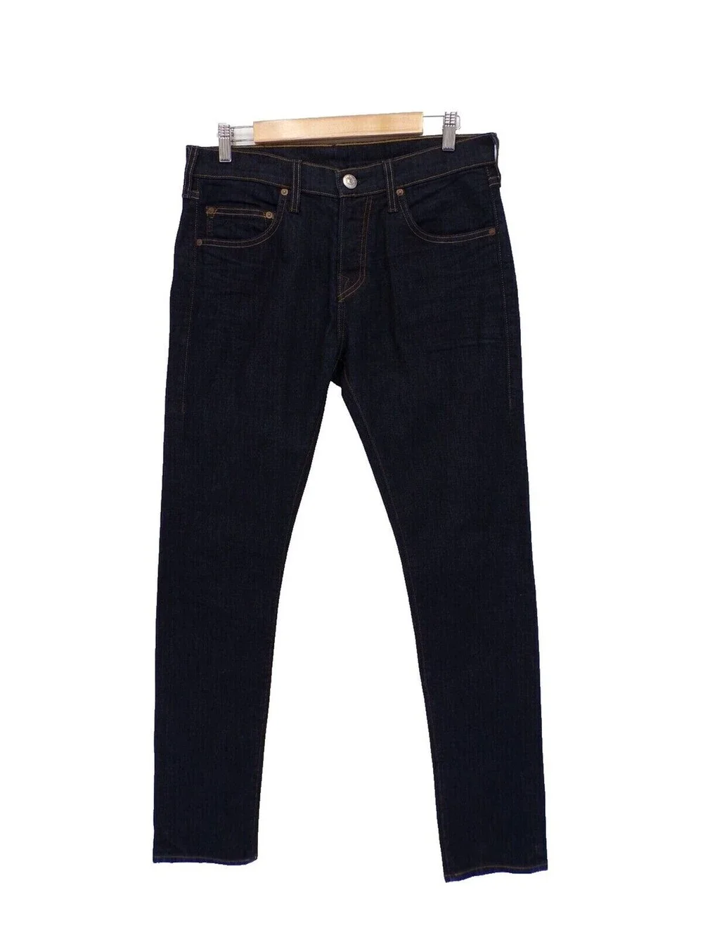 New True Religion Mens Rocco Jeans Relaxed Skinny Jeans Dark Rinse Blue 31x34